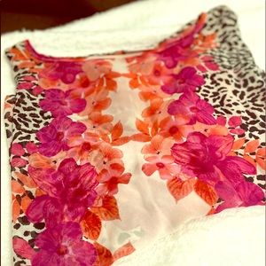 Floral and animal print blouse